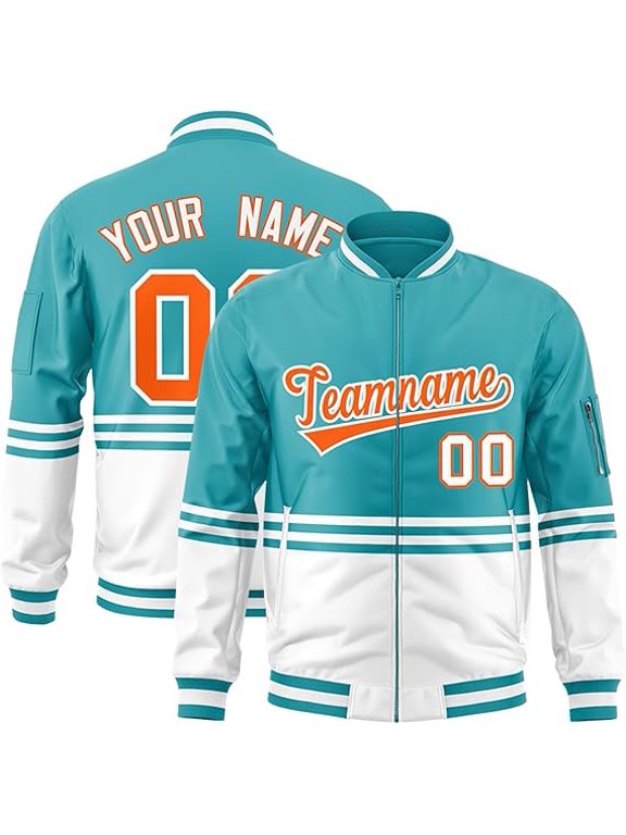 Custom Fashion Varsity Bomber Jackets Lightweight Windbreaker Jacket Stitched Name Number Logo for Men Women Youth