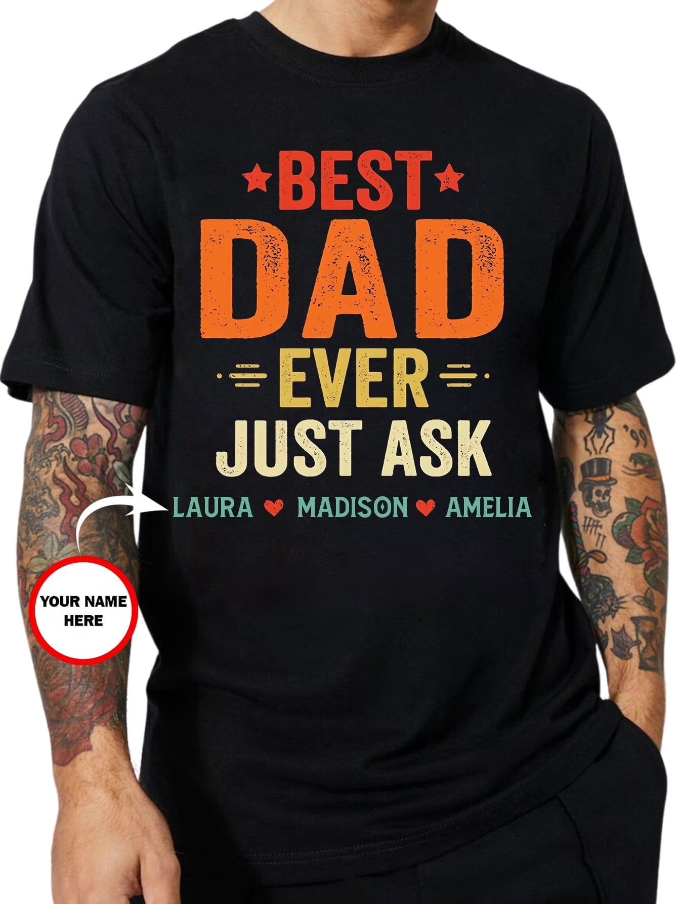 Custom Fathers Day Gift for Dad - 100% Cotton Men's T-Shirts ...