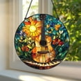 thumbnail image 1 of Custom Faux Stained Acrylic Guitar Suncatcher, Musical Instrument Acrylic Window Hanging Ornament, Music Lover and Guitarist Home Decor Gift, 1 of 7