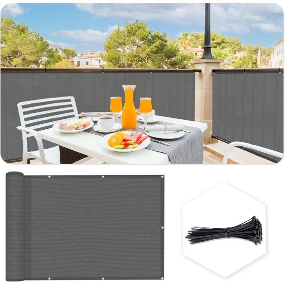 Custom Fence Covering Privacy Screen Windscreen with Bindings & Grommets,Heavy Duty for Commercial and Residential, Blockage, Cable Zip Ties Included