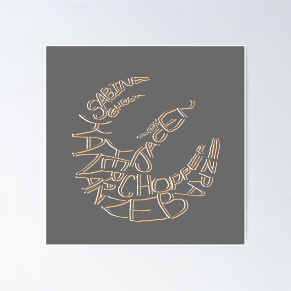 Custom Fictional Insignia Crew Names List Sci-Fi Fandom Graphic Wall Art, Unframed Poster