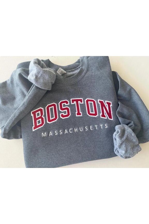 Custom Filled Embroidered Varsity Crewneck, Embroidery Crewneck, Embroidered, Unisex Sweatshirt, LINHKHA