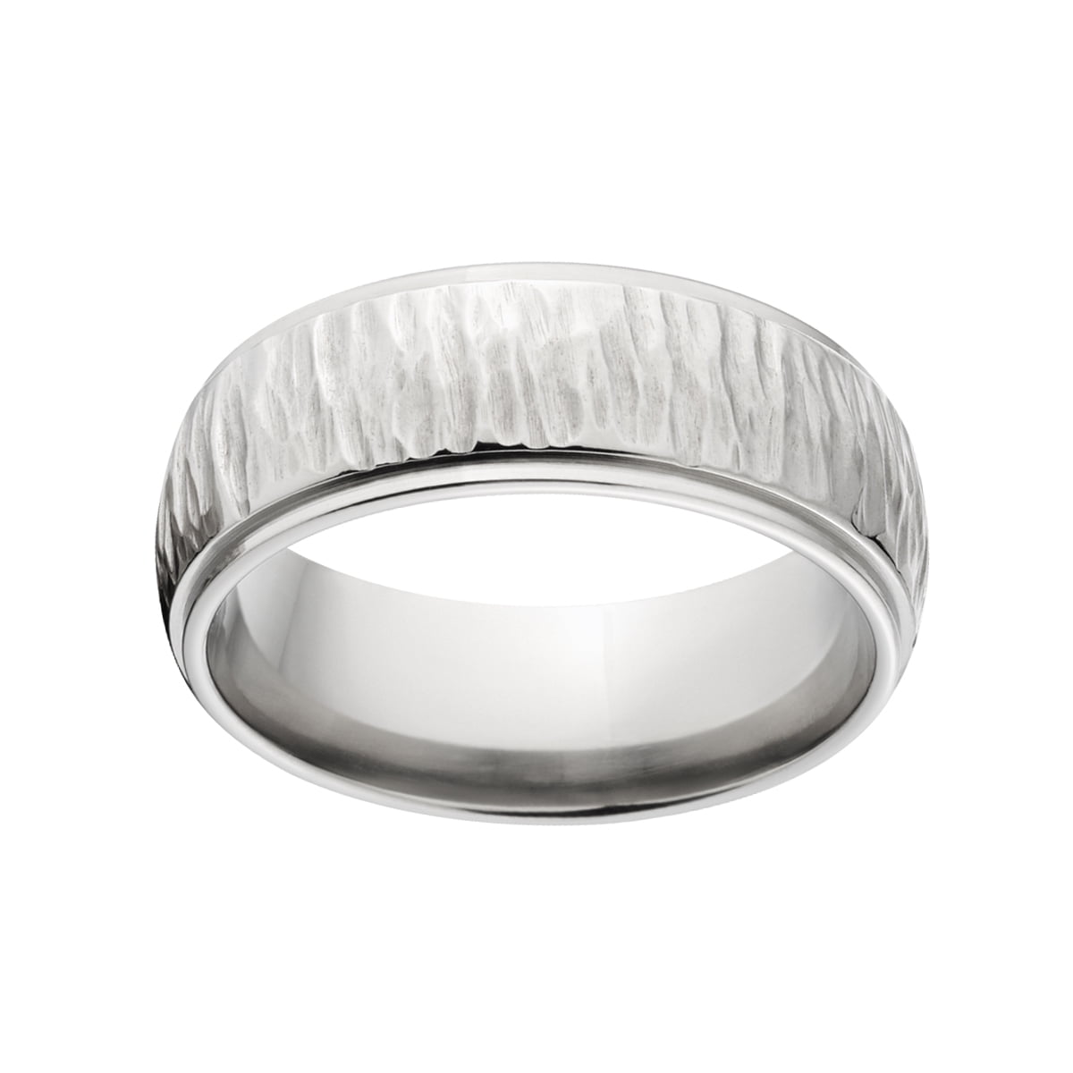 Custom Finish 8mm Half Round Stainless Steel Ring by Luxurien