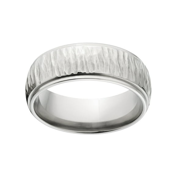 Custom Finish 8mm Half Round Stainless Steel Ring
