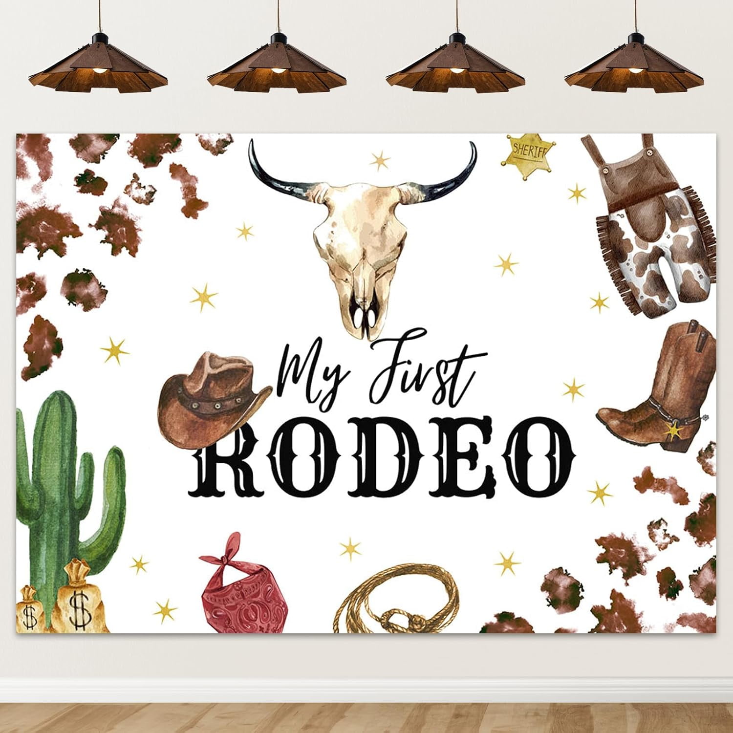 Custom First Rodeo Backdrop Western Cowboy 1st Birthday Party ...