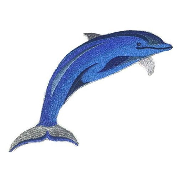 Custom Fish Portraits [Dolphin] Embroidered Iron On/Sew Patch [6.5" x 3"]