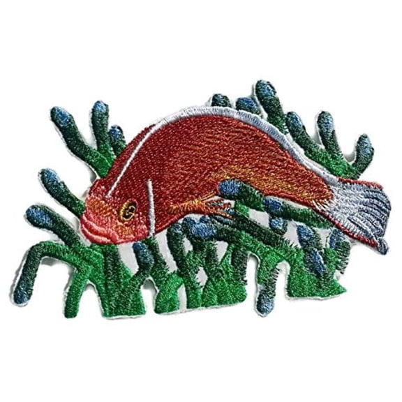 Custom Fish Portraits[ Pink Anemone] Embroidered Iron On/Sew patch [6" x6"]