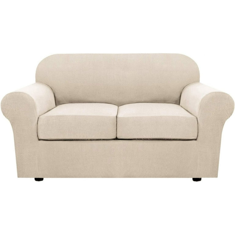 Custom Fit 3 Piece Stretch Sofa Covers for 2 Cushion Loveseat Couch Modern Slipcovers for Living Room Fits Sofas 58 70 inches Thicker Soft Jacquard Fabric Vibrant Small Checks Design Walmart