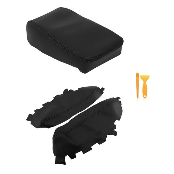 Custom Fit Black Microfiber Leather Armrest Cover Set for Toyota Avalon 2013-2018 Superior Protection