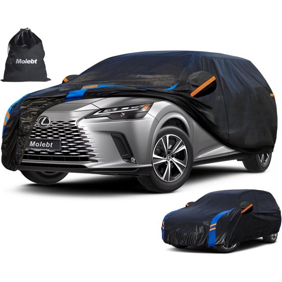 Custom Fit Car Cover for Lexus RX (1999-2026) Automobiles, Upgraded Waterproof All Weather Outdoor Auto Cover with Driver Door Zipper & Mirror Pockets, UV/Snow/Dust Protection