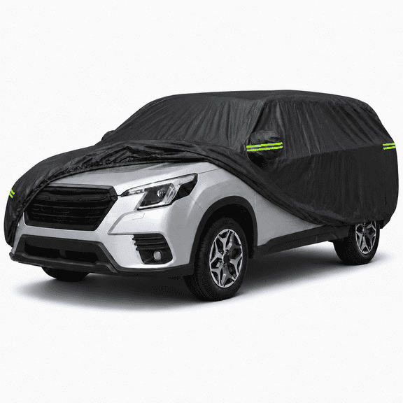 Custom Fit Car Cover for Subaru Forester, Waterproof Dustproof Stain‑Resistant UV Protection, Anti‑Cat Scratch, Lightweight Foldable Full SUV Cover with Reflective Strips & Driver‑Side Zipper