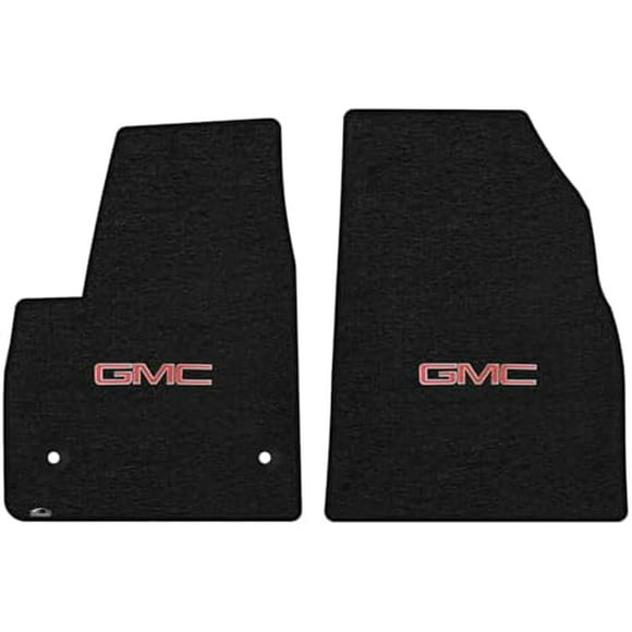 Custom-Fit Carpeted Floor Mats Premium Luxury Car Floor Liners for GMC Acadia/Acadia Denali 2017-ON (Black, 2PC - GMC Logo)