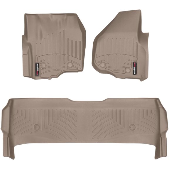 Custom Fit FloorLiners for Ford Super Duty, Super Duty, Super Duty - 1st & 2nd Row (454331-453052), Tan