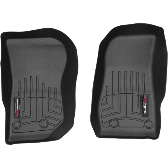 Custom Fit FloorLiners for Jeep Wrangler JK 2-Door, Wrangler JK Unlimited 4-Door, Wrangler 2-Door - 1st Row (445731), Black
