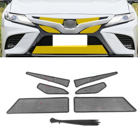 Custom Fit Front Grill Screen, Stainless Steel Radiator Protector Mesh, Front Radiator Guards Grille For Toyota Camry SE / XSE 2018-2020-black