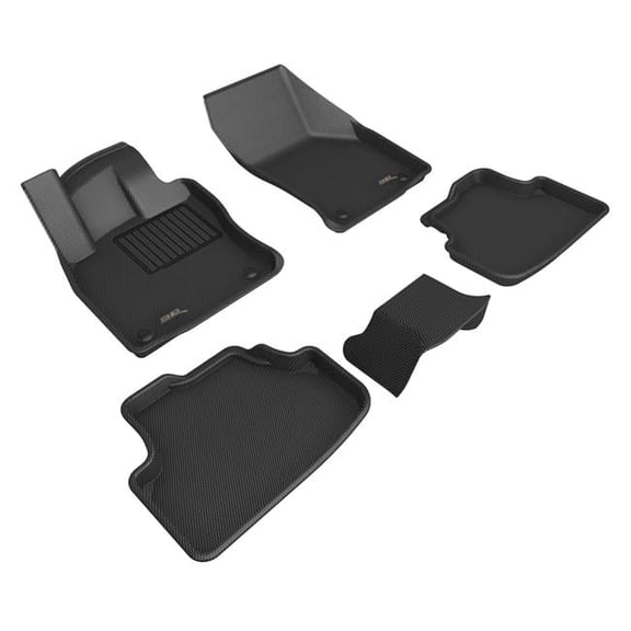 Custom Fit Kagu Floor Mat Compatible for 2021-2023 Volkswagen Golf GTI, Golf R, Black - Full Set