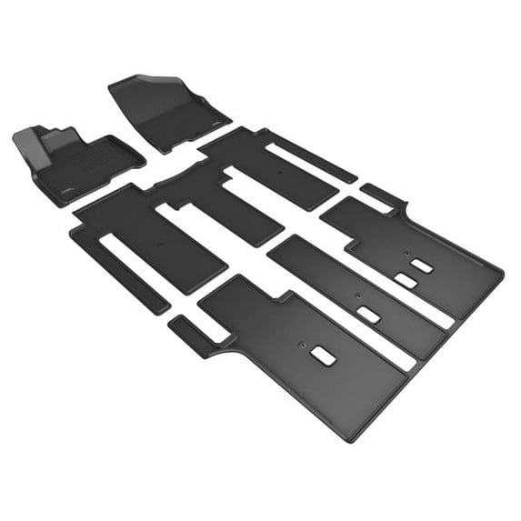 Custom Fit Kagu Floor Mat Compatible for 2022-2023 Kia Carnival, Sedona, Black - Full Set