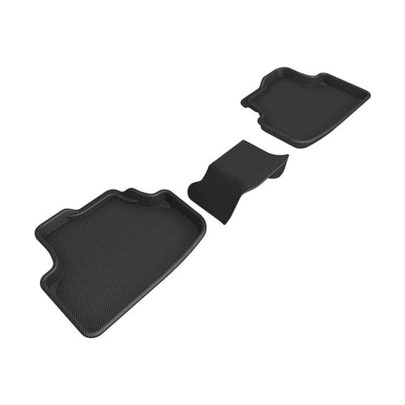 Custom Fit Kagu Floor Mat for 2021-2023 Volkswagen Golf GTI-R, Black - Second Row
