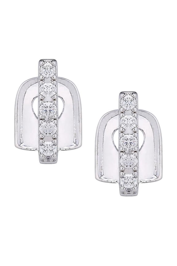 Custom Fit Plated Hip Hop Fang Grills Bottom Grills Rhinestone Bar Mouth Jewelry - 5 Crystal