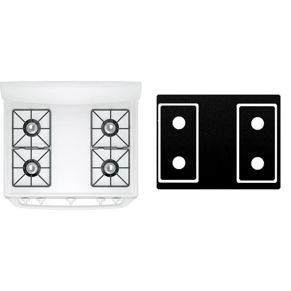 Custom Fit Reusable Burner Liner for General Electric GE Gas Range Stove Protect Your Stovetop with this Splatter Guard Cover - JGB630DEFWW