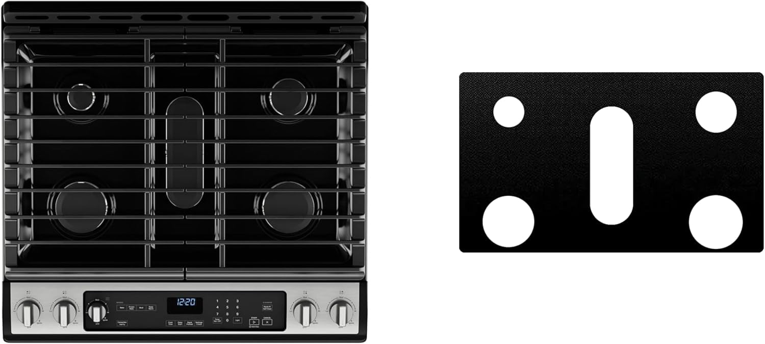 Custom Fit Reusable Gas Stove Burner Liner for General Electric GE PGS960YPFS - Non-Stick PTFE Stovetop Protector Cover