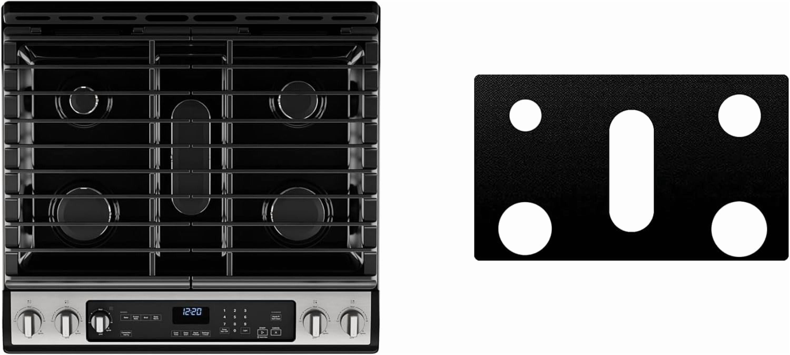 Custom Fit Reusable Gas Stove Burner Liner for Samsung NX58H5600SS - Non-Stick PTFE Stovetop Protector Cover