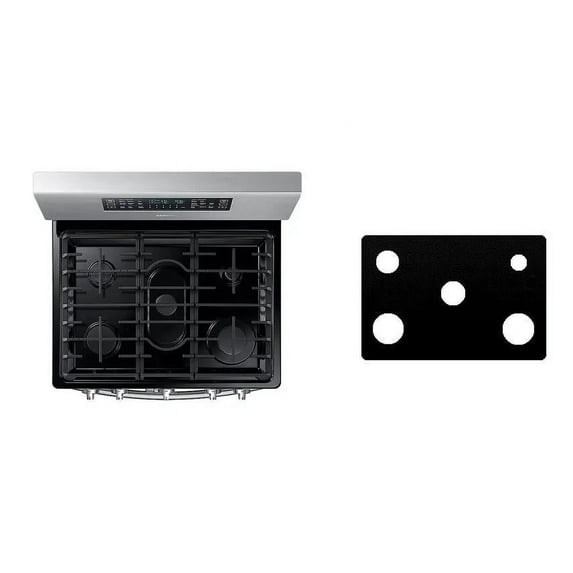 Custom Fit Reusable Burner Liner for Samsung Gas Range Stove Protect Your Stovetop with this Splatter Guard Cover - NX58R9421SG