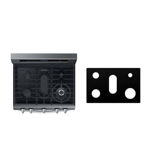 Custom Fit Reusable Burner Liner for Samsung Gas Range Stove Protect Your Stovetop with this Splatter Guard Cover - NX60A6711SS/AA