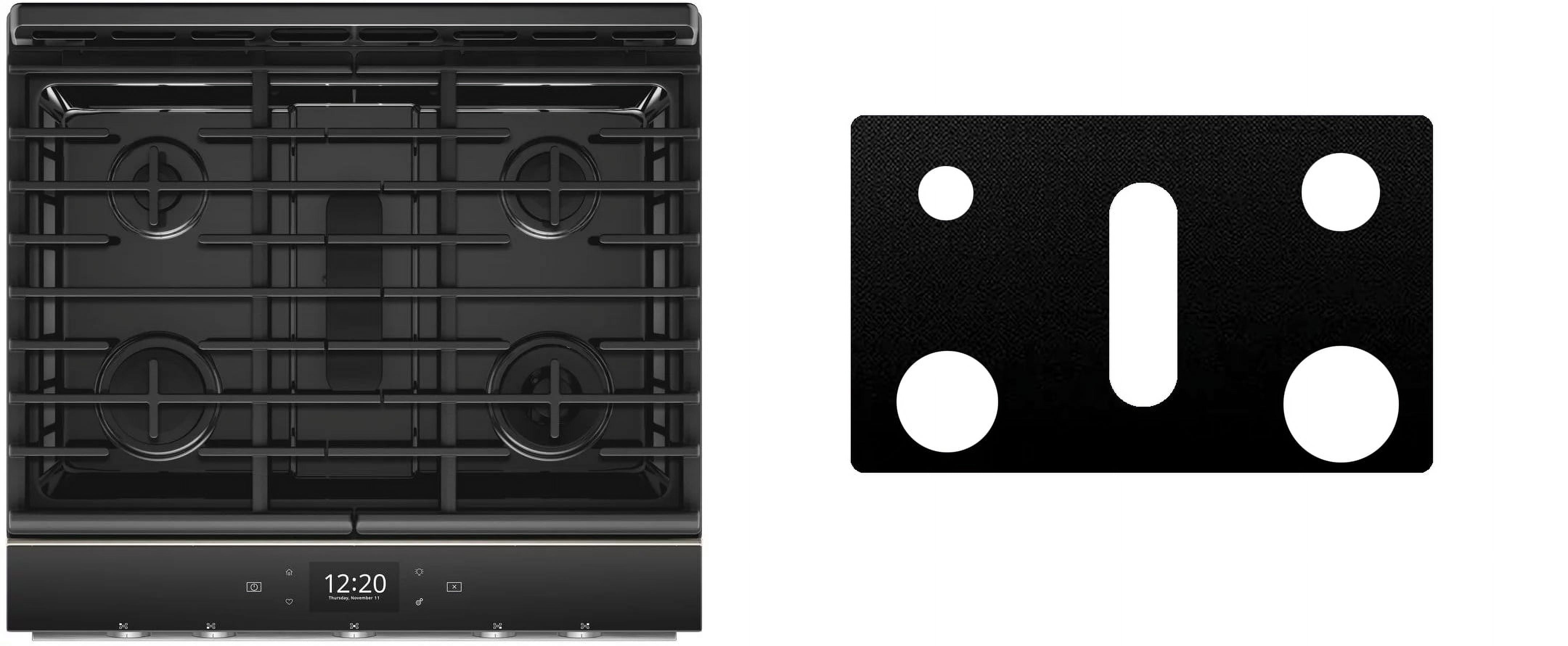 Black Ultra-Thin Reusable Burner Liner for Gas Cooktop