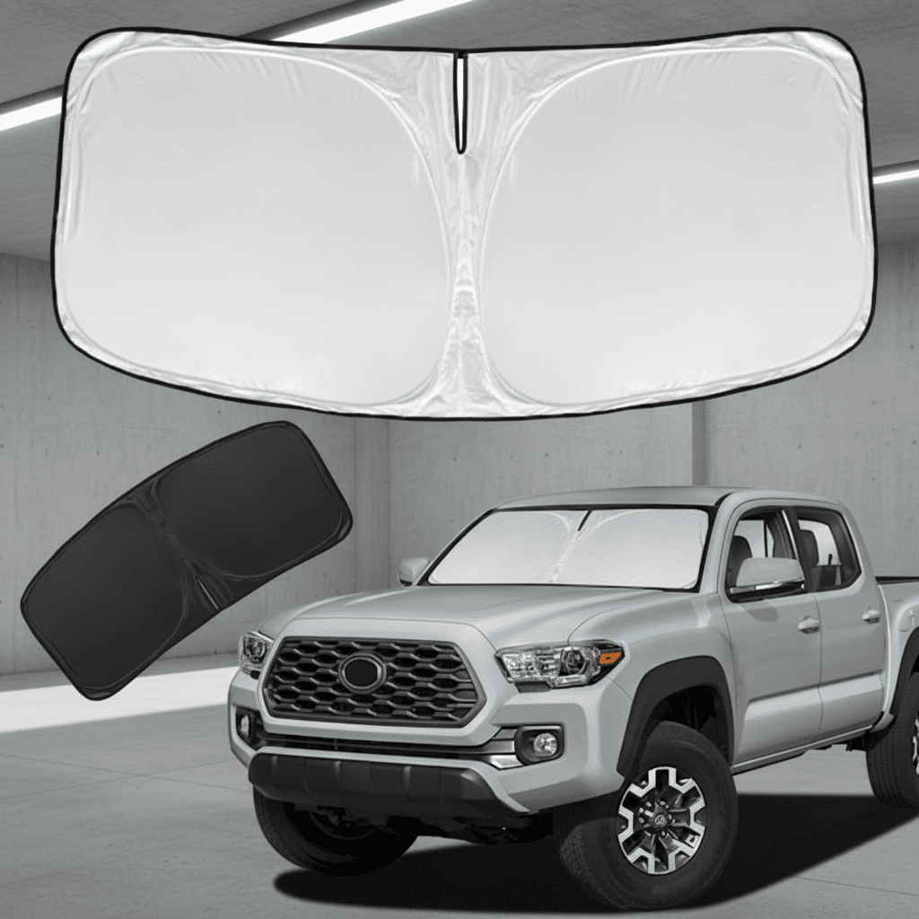 Universal Windshield Sun Shade For Toyota Tacoma & Corolla – 59" X 27" Silver Reflective – UV Block