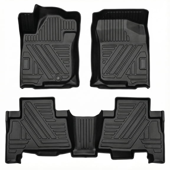 Custom Fit TPE Floor Mats for Toyota 4Runner 2013-2024 & Lexus GX460 2014-2023 - Waterproof Non Slip Heavy Duty All Weather Liners Front & Rear - Black