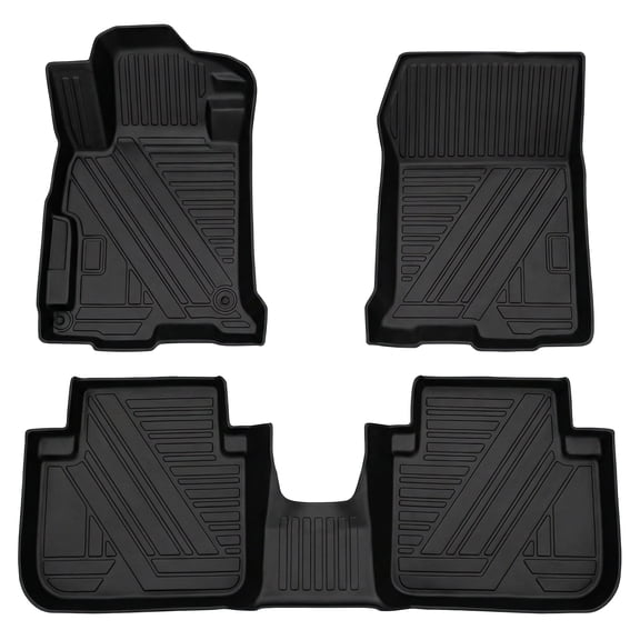 Custom Fit TPE Floor Mats for 2013 2014 2015 2016 2017 Honda Accord Sedan - Waterproof Non Slip Heavy Duty All Weather Liners Front & Rear - Black