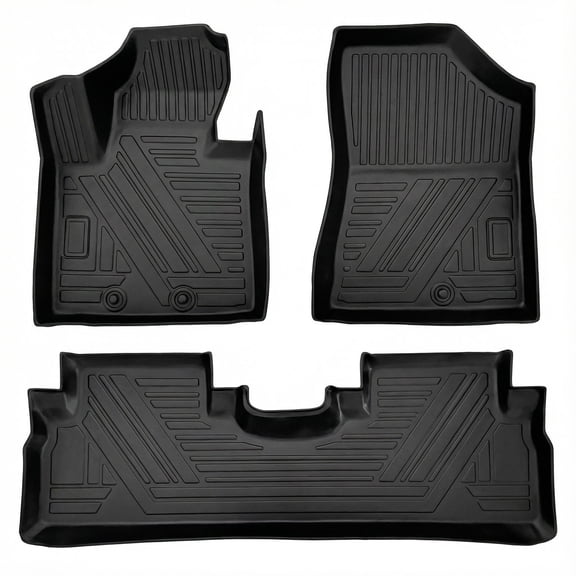 Custom Fit TPE Floor Mats for 2016-2020 Kia Sorento (Only 5 Seats) - Waterproof Non Slip Heavy Duty All Weather Liners Front & Rear - Black