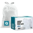 thumbnail image 1 of Custom Fit Trash Bags, Compatible with Code Q (50 Count), 13-17 Gallon Drawstring Garbage Liners, Heavy Duty Tear-Resistant, 1 of 4