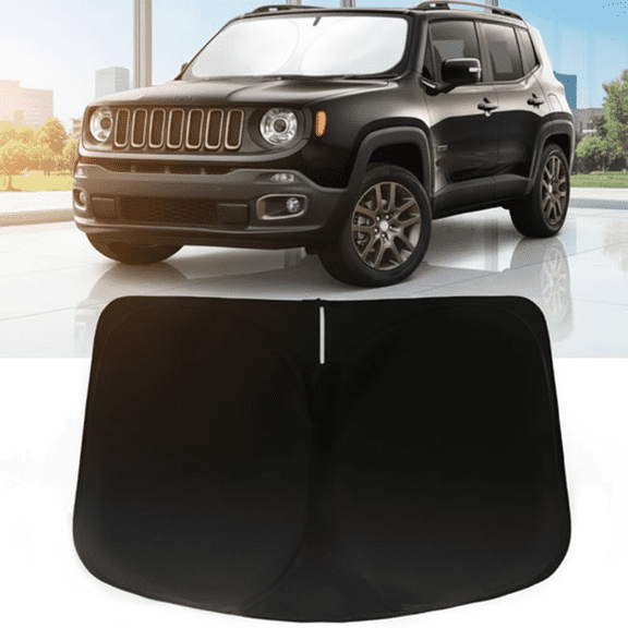 Custom Fit Windshield Sun Shade for Jeep Renegade 2015-2024 Models, Premium Car Window Sun Visor Protector Blocks Heat and Sun Rays, Universal Sunshield Accessory