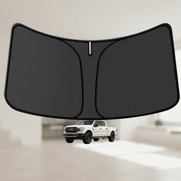 Custom Fit Windshield Sun Shade for Ford F150 2015-2026 Models, Foldable Front Window Visor Protector Blocks Sun Rays to Keep Vehicle Interior Cooler