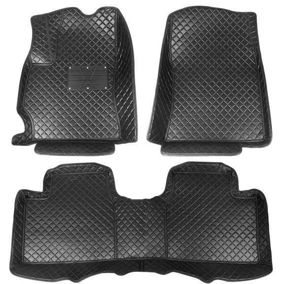 Custom Fit for Toyota Corolla 2014-2018 Car Floor Mats, Luxury PU Leather Full Set Floor Liners 3D Modeled All Weather Black