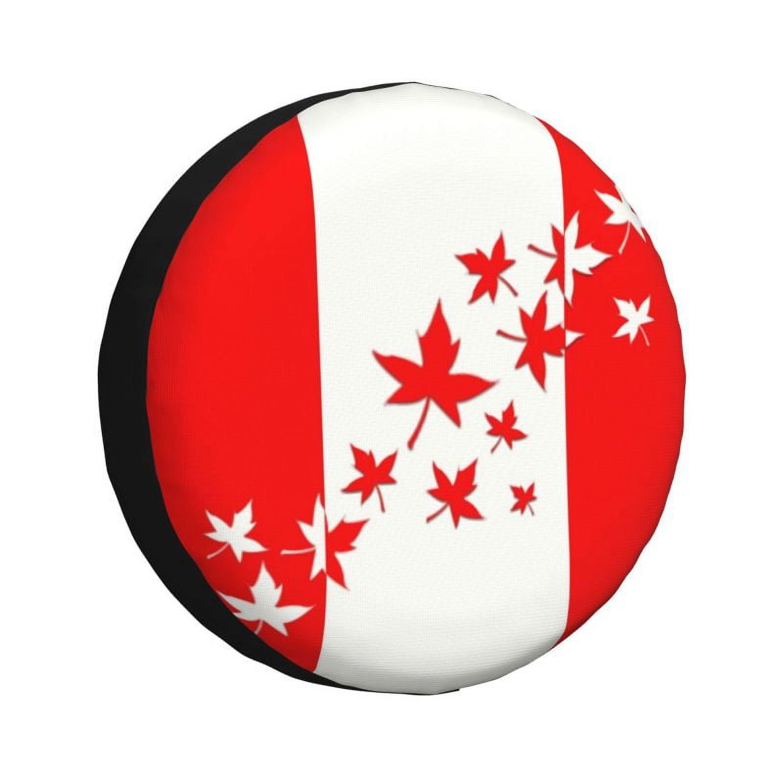 Custom Flag Of Canada Spare Wheel Tire Cover for RAV4 Maple Leaf RV SUV