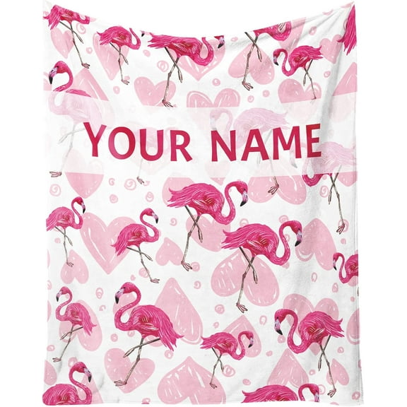 Custom Flamingo Blanket Gifts - 30 x 40 Inches Cute Flamingo - Light Pink Soft Furry Plush Blankets for Chair