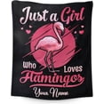 thumbnail image 1 of Custom Flamingo Blanket Gifts with Name - 40x30 Inches Cute Throw Blanket for Women & Girls - Black Soft Fuzzy Blankets for Lap & Chair, for Flamingo Lovers, 1 of 6