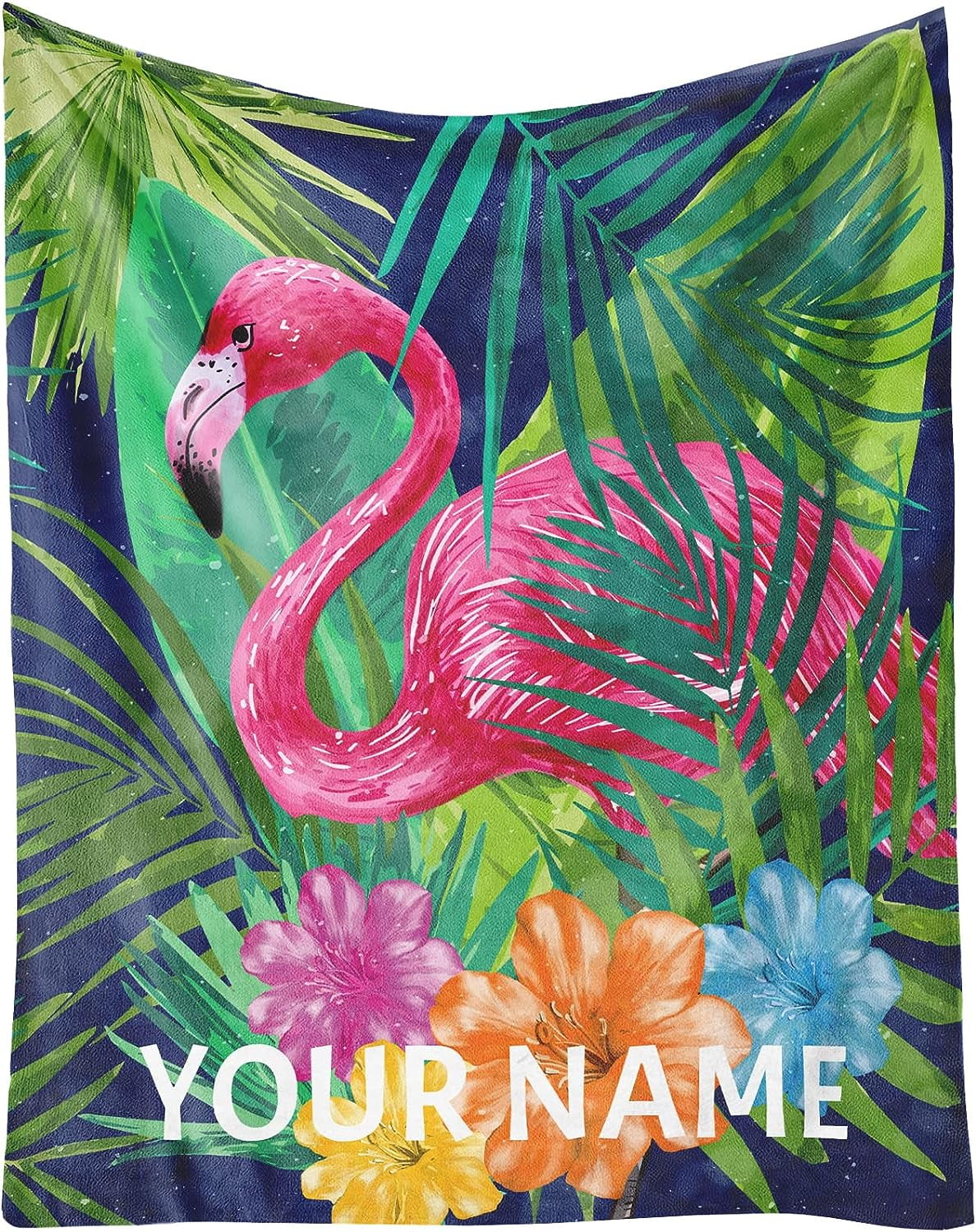 Custom Flamingo Blankets Gifts with Name 60 x 80 Inches Cute
