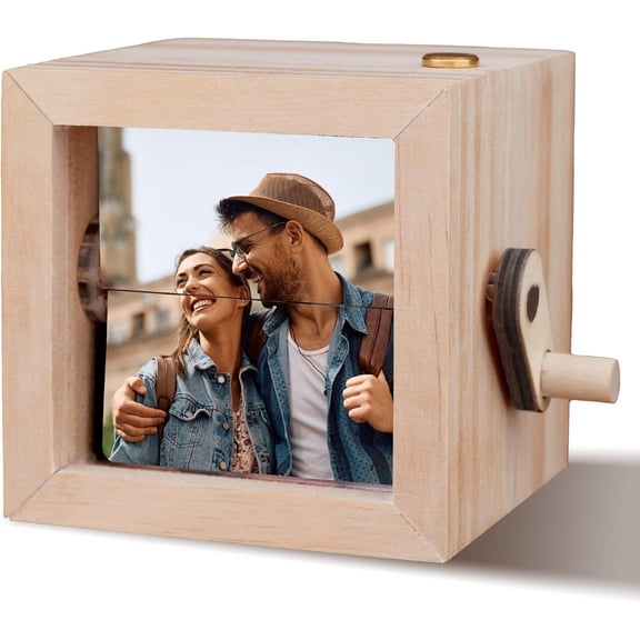 Custom Flip Photo Box, Personalized Photo Flip Book Frame Animation Machine, Custom Hand-crank Flipbook Box Album with Light, Valentines Day Birthday Gifts for Couples