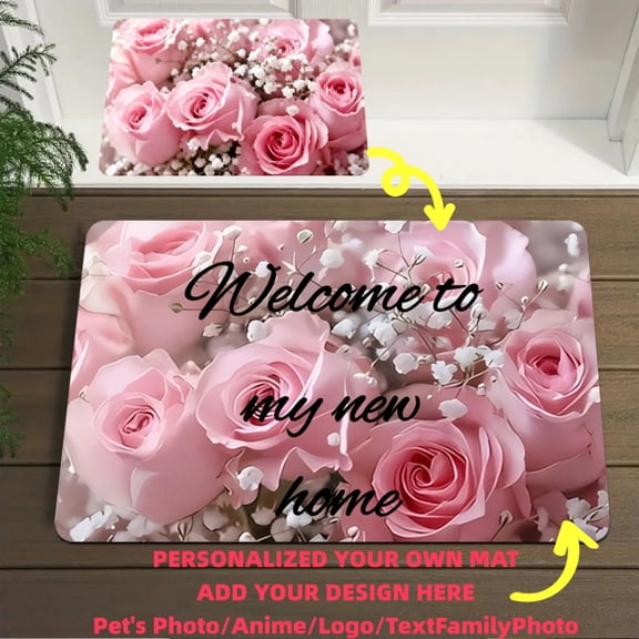 Custom Floor Mat Personalized Photo Text Indoor Rug