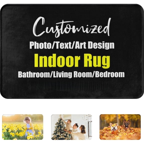 Custom Floor Mat Personalized Photo Text Indoor Rug