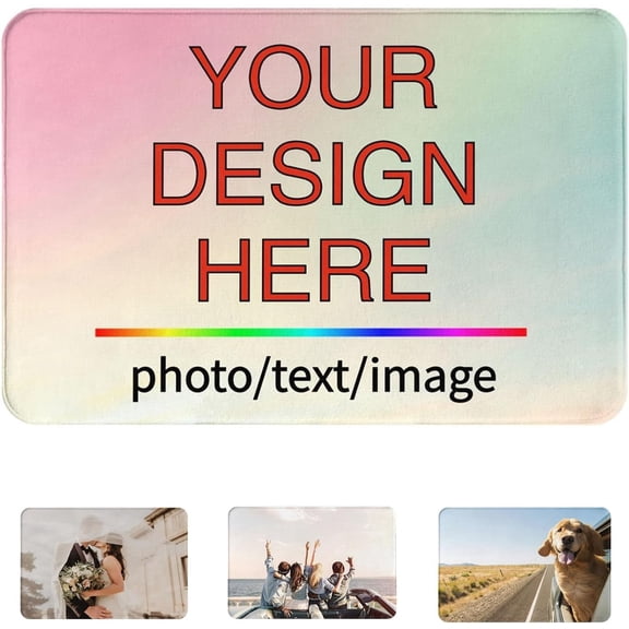 Custom Floor Mat Personalized Photo Text Indoor Rug