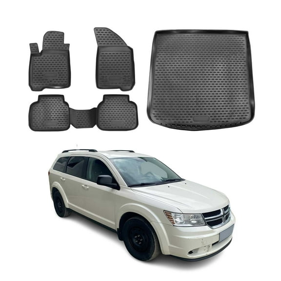 Custom Floor Mats & Cargo Liners for Dodge Journey 2009-2011 Black 5 Pcs