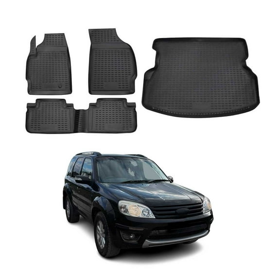 Custom Floor Mats & Cargo Liners for Ford Escape 2008-2012 Black 4 Pcs