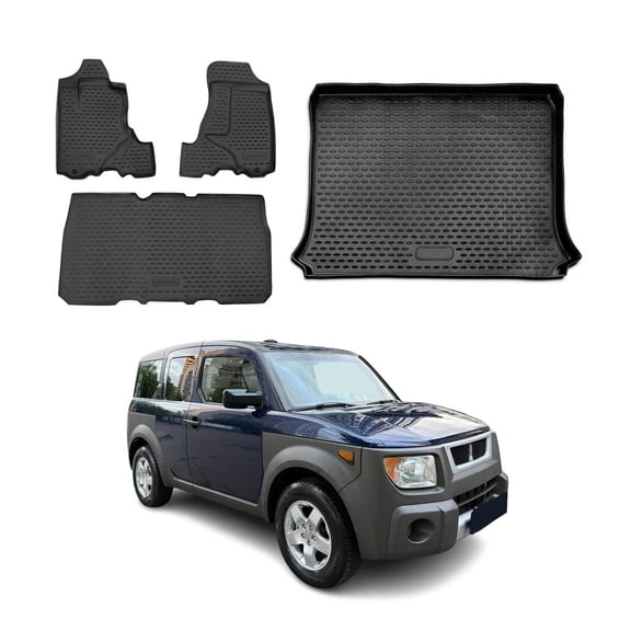 Custom Floor Mats & Cargo Liners for Honda Element 2003-2008 Black 4 Pcs