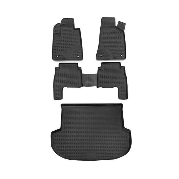 Custom Floor Mats & Cargo Liners for Hyundai Santa Fe 2007-2012 Black 5 Pcs