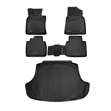 OMAC TPE Floor Mats For Lexus RX350 2013-2015 – Black, All-Weather, 4-Piece Set, Custom Fit & Anti-Slip